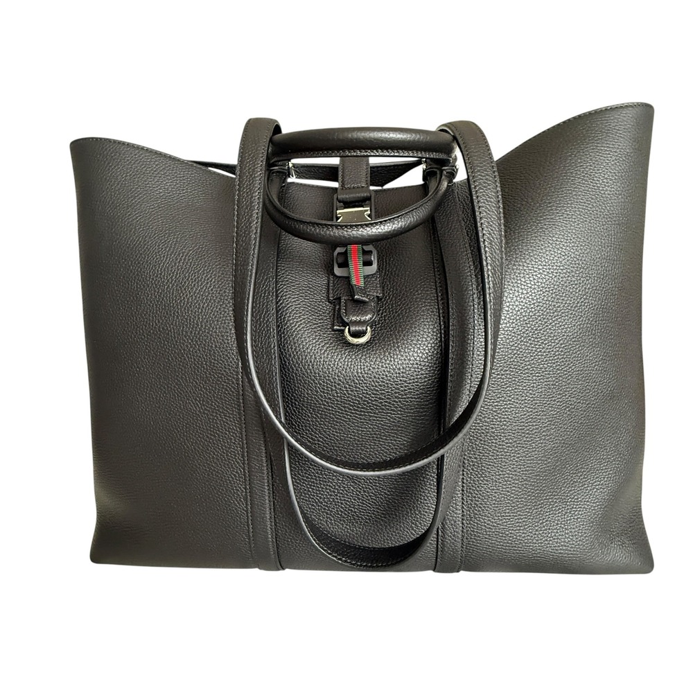 Gucci 816753 Black Leather Maxi Tote Bag web detailā NWT